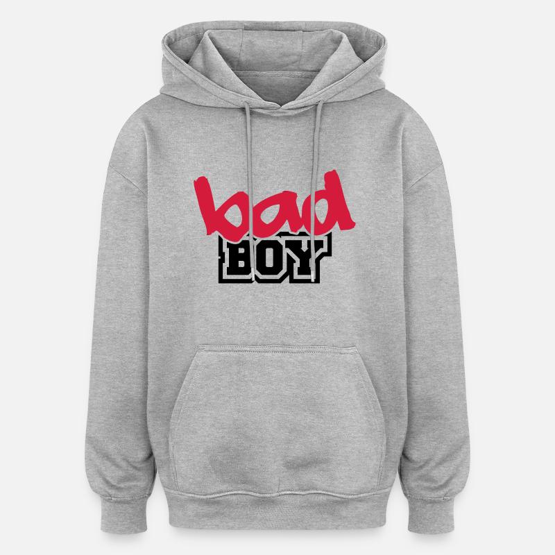 Bad Boy - Sweat à capuche oversize unisexe - gris chiné
