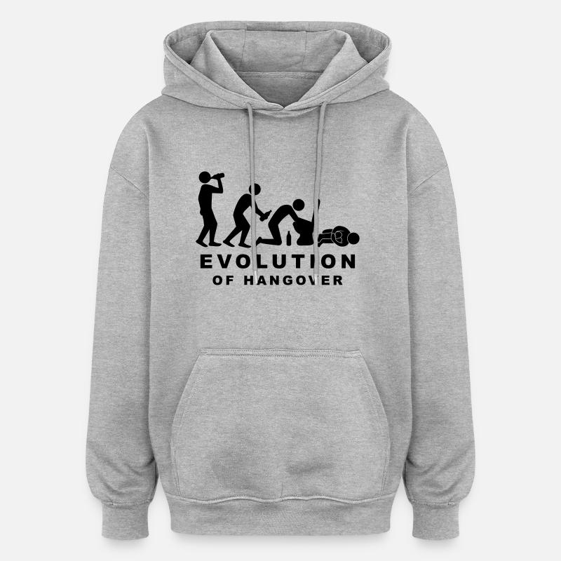 Evolution Hangover - Sweat à capuche oversize unisexe - gris chiné