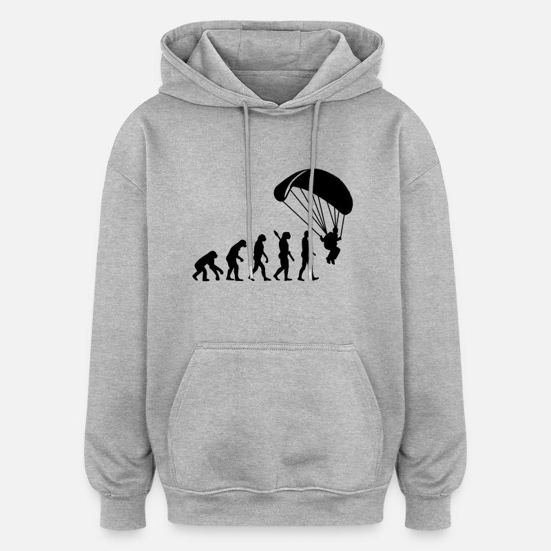 Evolution Parachute jumping - Oversized Unisex Hoodie - heather grey
