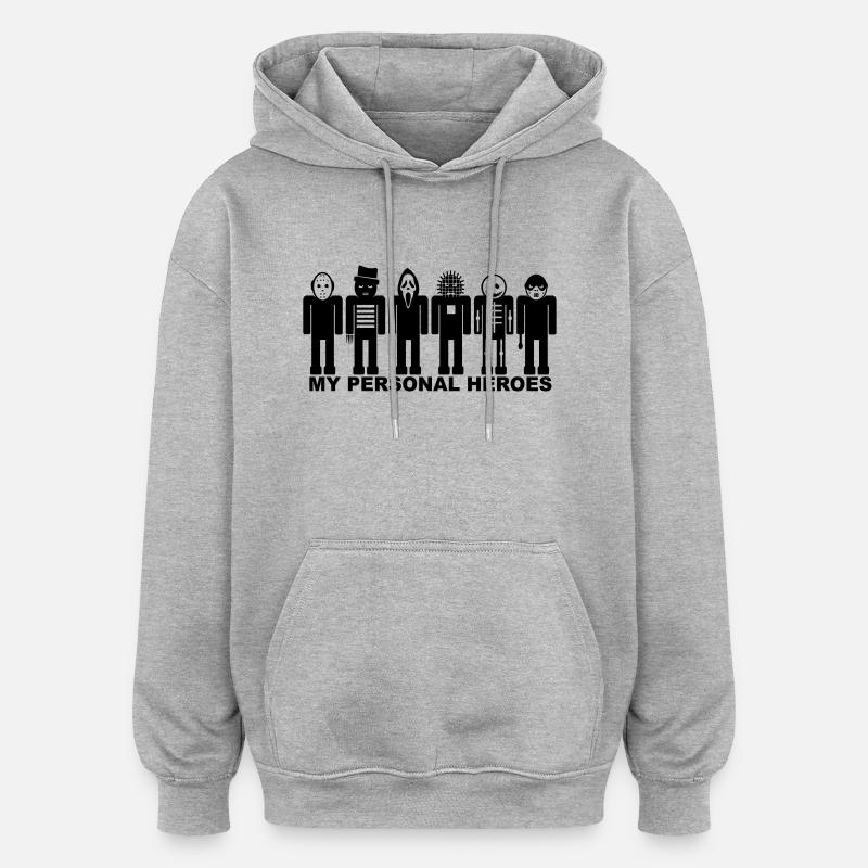 Mes héros personnels - Sweat à capuche oversize unisexe - gris chiné