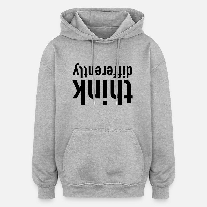 Think Differently (fr) - Sweat à capuche oversize unisexe - gris chiné