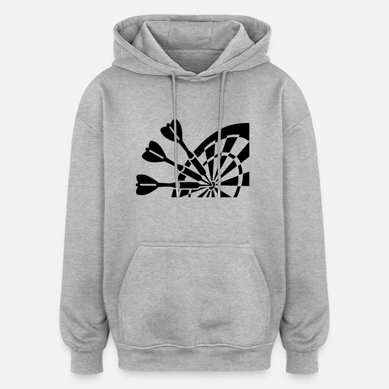 Darts - Sweat à capuche oversize unisexe - gris chiné