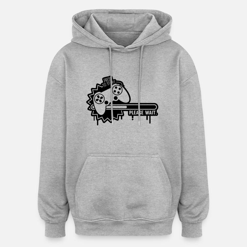 _loading_2_f1 - Sweat à capuche oversize unisexe - gris chiné