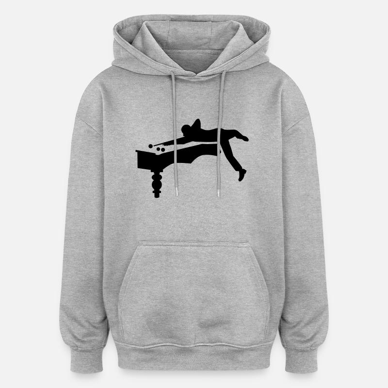 Billard - Sweat à capuche oversize unisexe - gris chiné