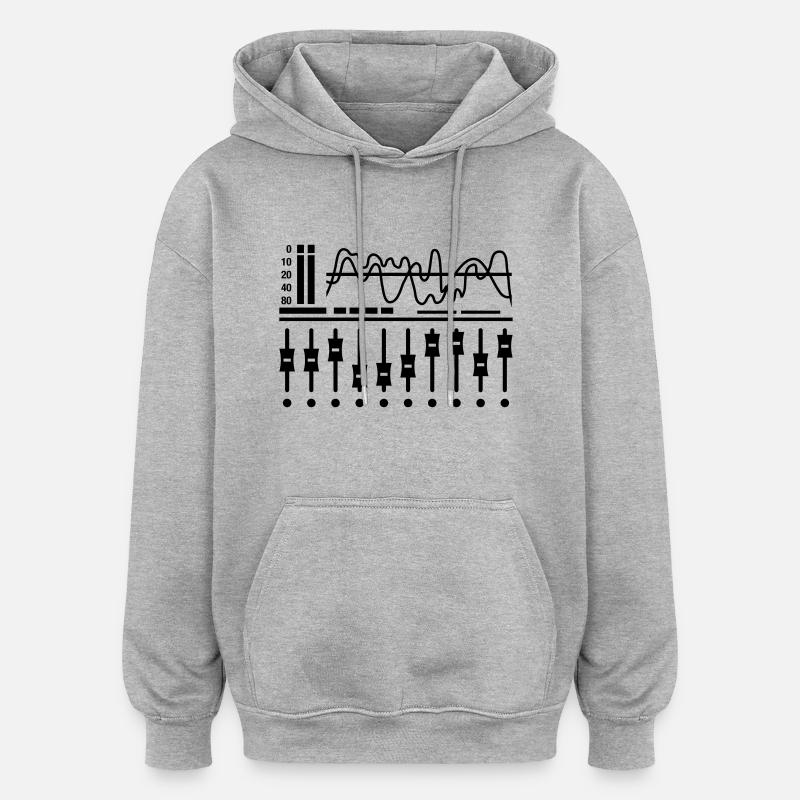 mixing_table - Sweat à capuche oversize unisexe - gris chiné