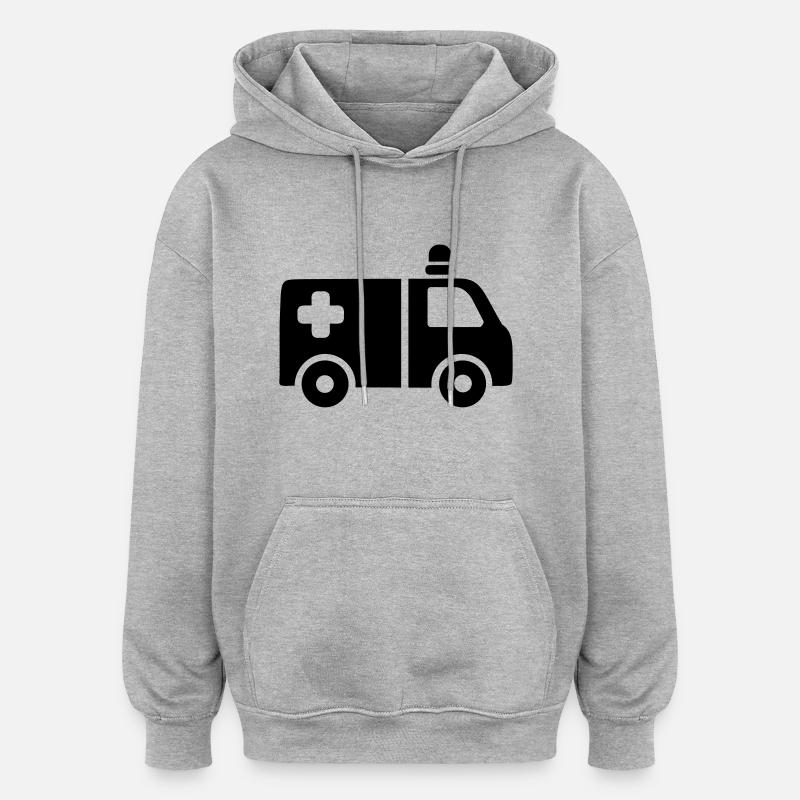 Krankenwagen - Oversized Unisex Hoodie - Grau meliert