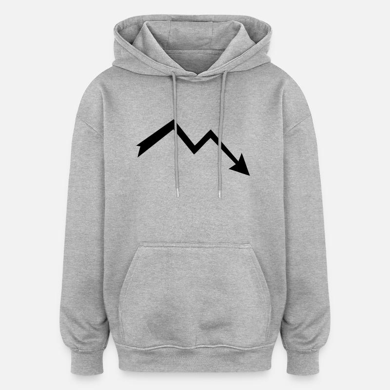 Pfeil - Oversized Unisex Hoodie - Grau meliert