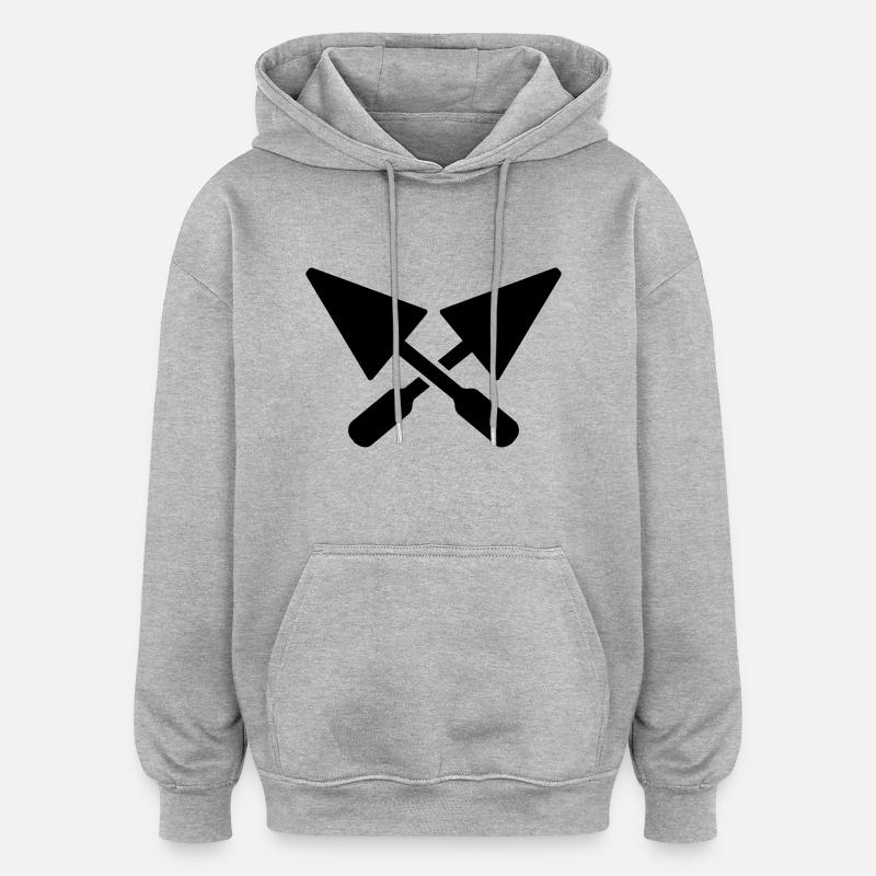 Maçon - Sweat à capuche oversize unisexe - gris chiné