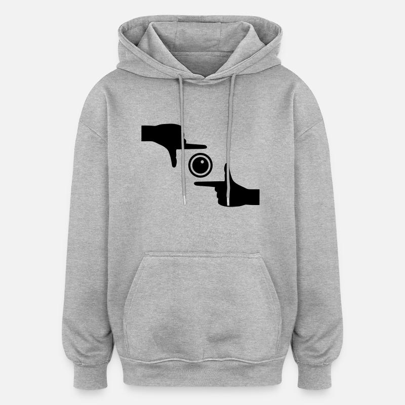 Photo - Sweat à capuche oversize unisexe - gris chiné