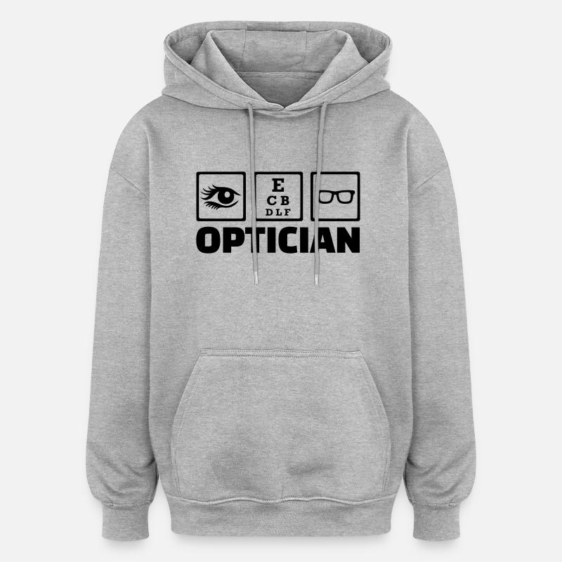 Optiker - Oversized Unisex Hoodie - Grau meliert