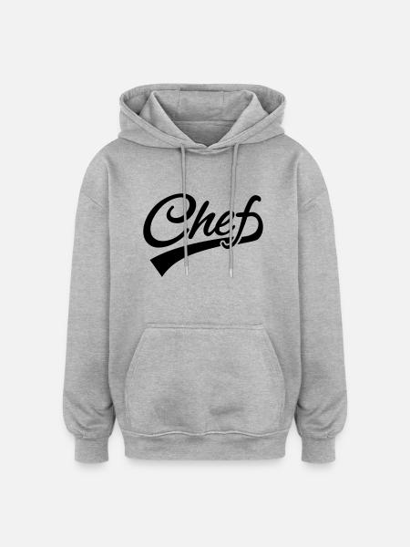 Chef - Sweat à capuche oversize unisexe - gris chiné