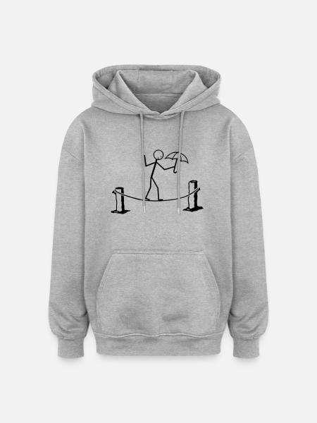 Slackline - Oversized Unisex Hoodie - Grau meliert