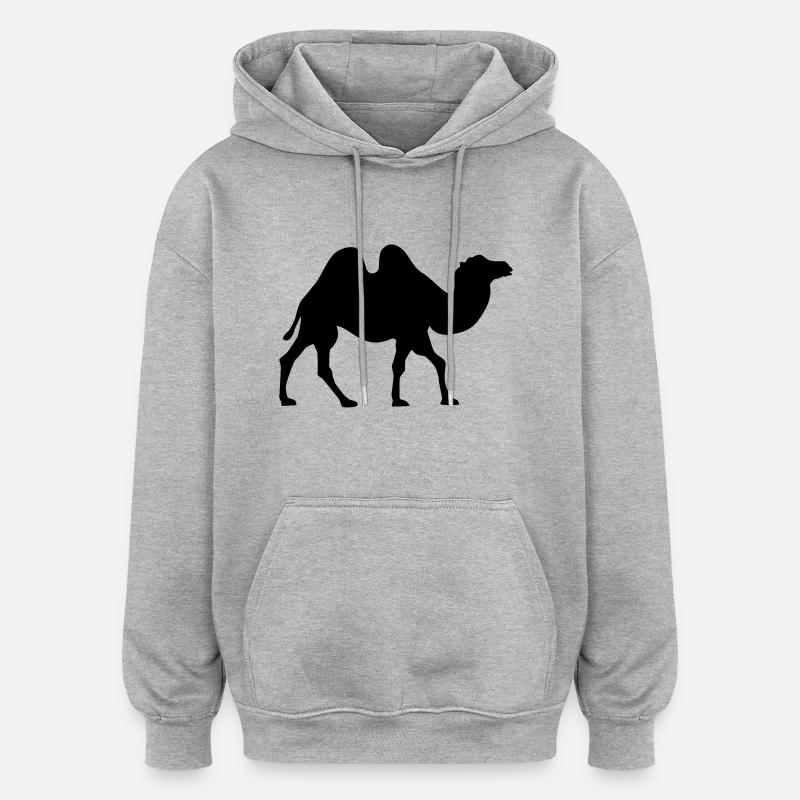 Kamel - Oversized Unisex Hoodie - Grau meliert