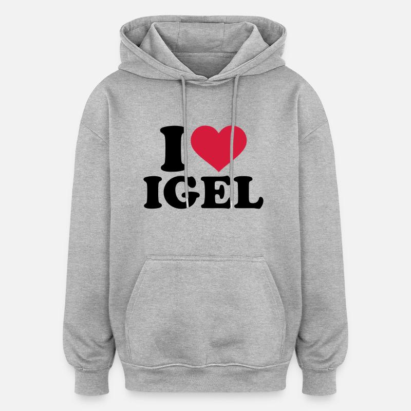 Igel - Oversized Unisex Hoodie - Grau meliert