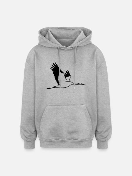 Crane - Oversized Unisex Hoodie - heather grey