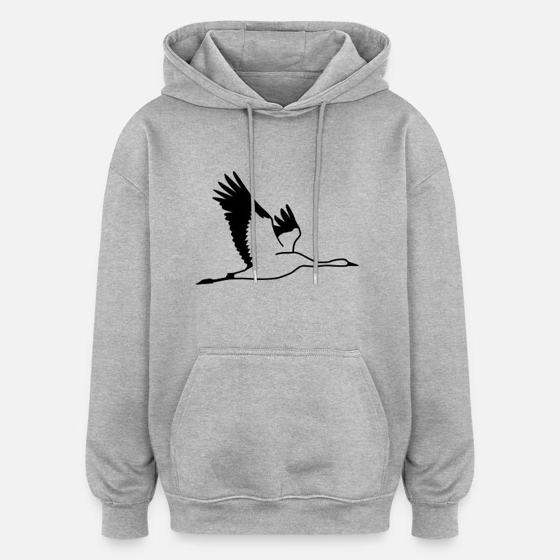 Grue - Sweat à capuche oversize unisexe - gris chiné