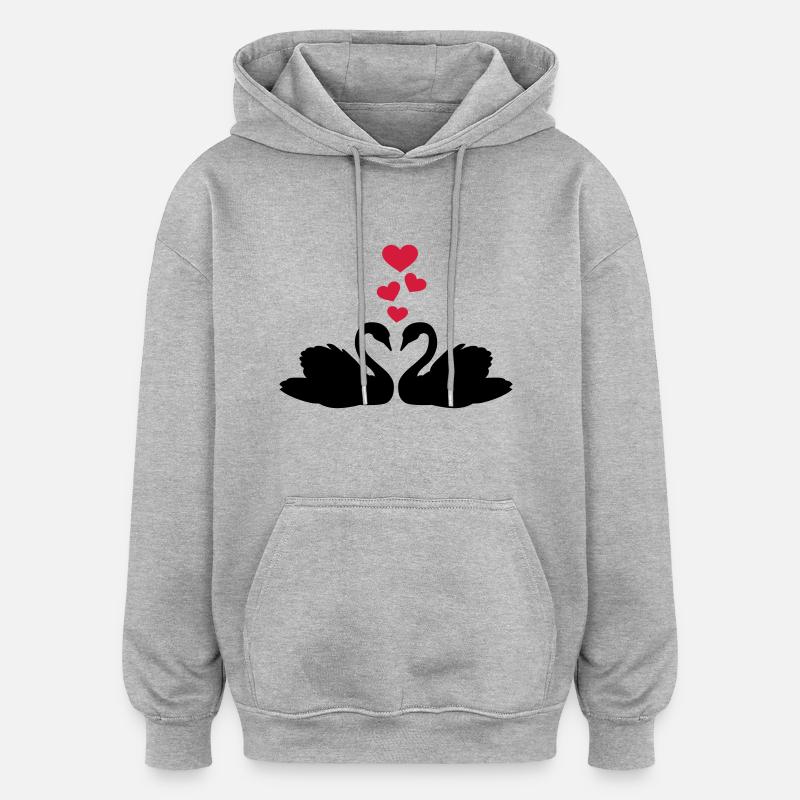 Schwan - Oversized Unisex Hoodie - Grau meliert