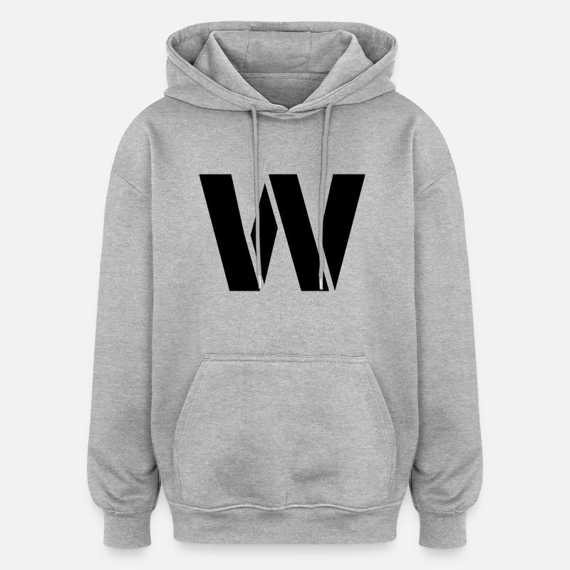 (w) - Oversized Unisex Hoodie - Grau meliert