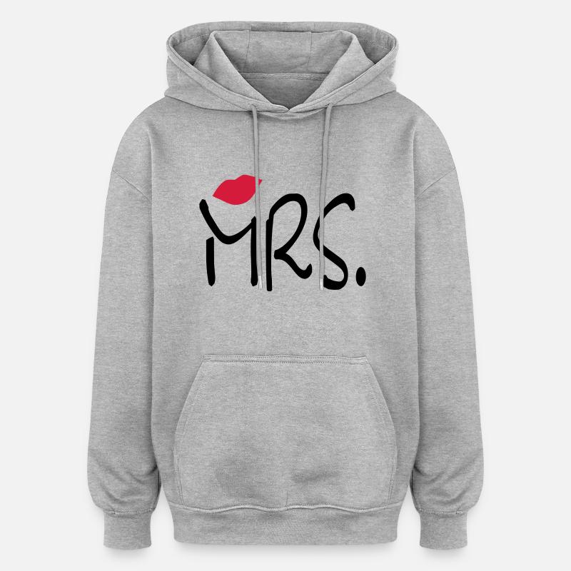 mrs_b - Sweat à capuche oversize unisexe - gris chiné