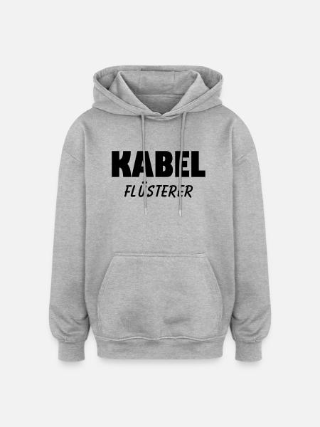 kabel flüsterer - Oversized Unisex Hoodie - Grau meliert