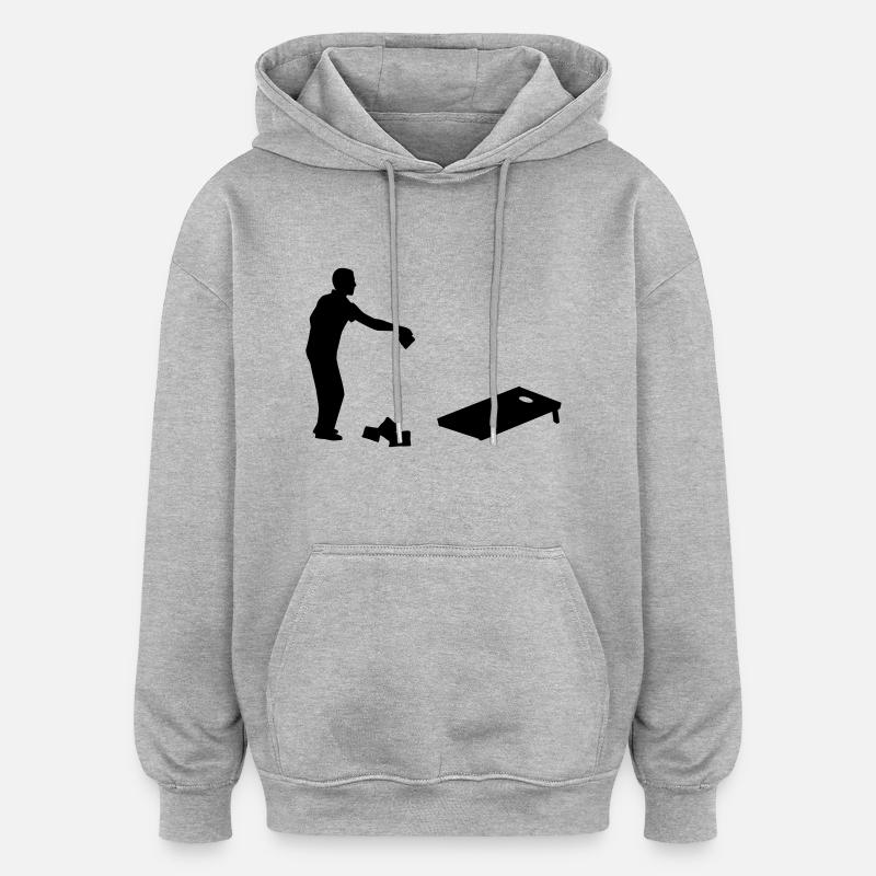 Cornhole - Sweat à capuche oversize unisexe - gris chiné