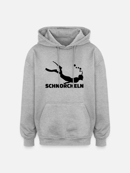 Schnorcheln - Oversized Unisex Hoodie - Grau meliert