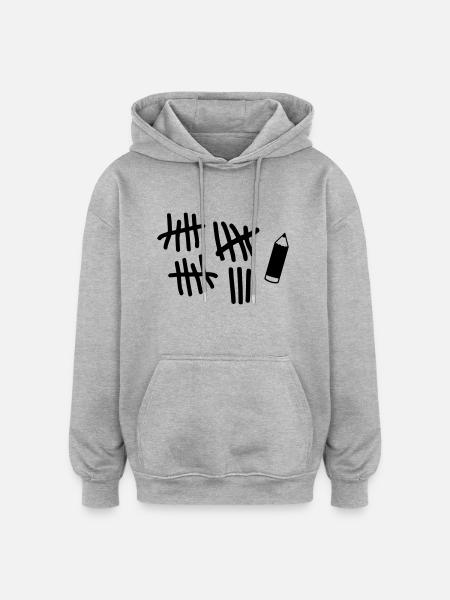 Striche - Stift - Oversized Unisex Hoodie - Grau meliert