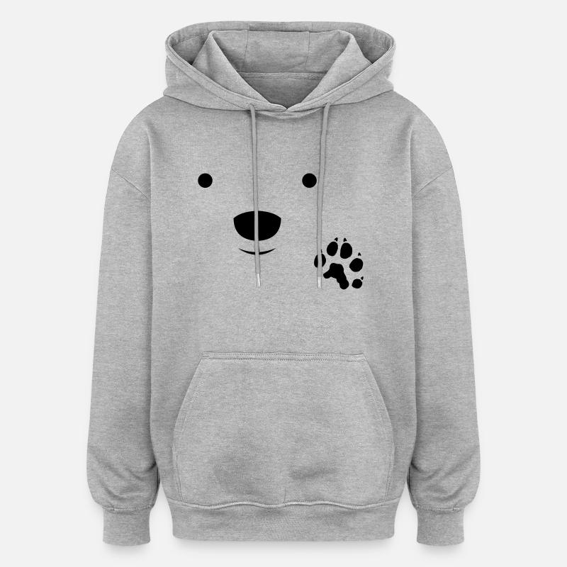 Polar Bear - Sweat à capuche oversize unisexe - gris chiné