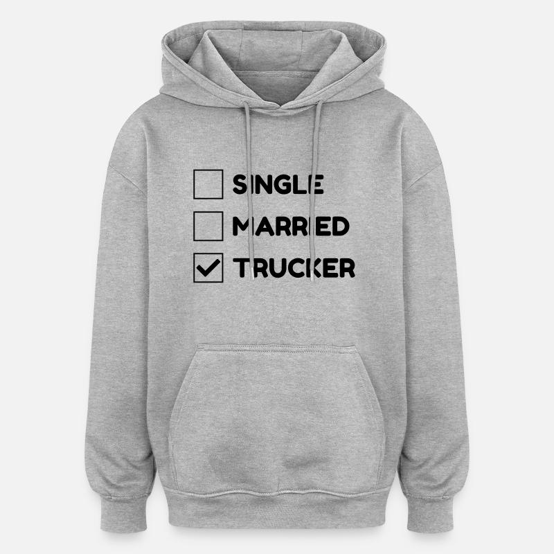 Routier / Chauffeur Poids-lourd / Camion / - Sweat à capuche oversize unisexe - gris chiné