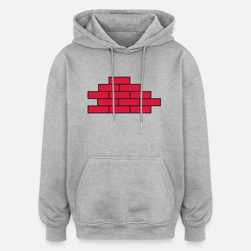 mur - Sweat à capuche oversize unisexe - gris chiné