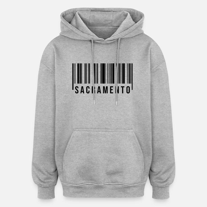 Code-barres de Sacramento - Sweat à capuche oversize unisexe - gris chiné