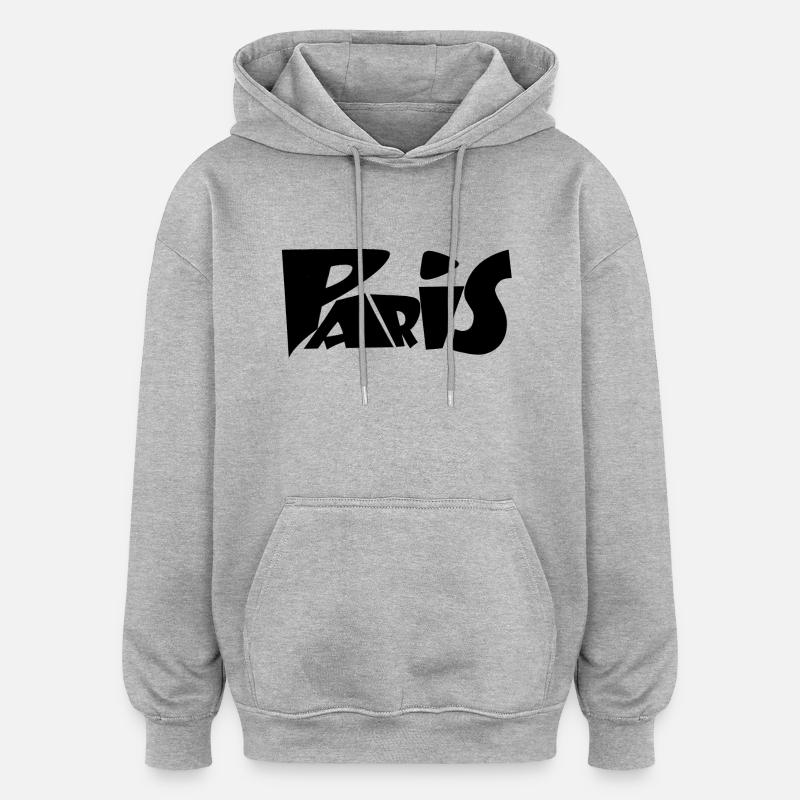 Paris Formes - Sweat à capuche oversize unisexe - gris chiné
