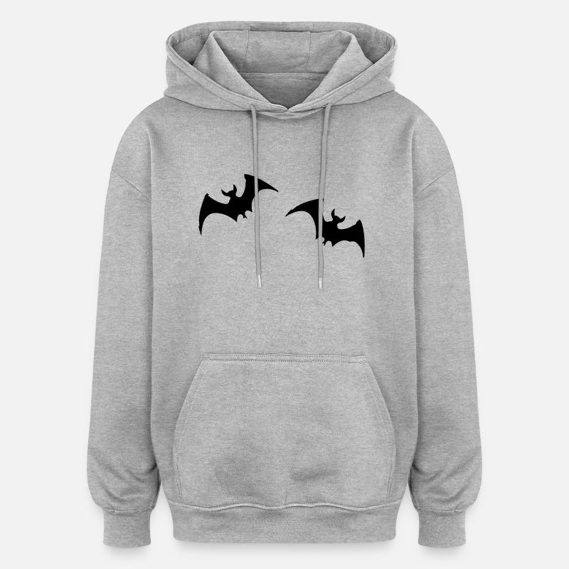 Chauve-souris 2 - Sweat à capuche oversize unisexe - gris chiné