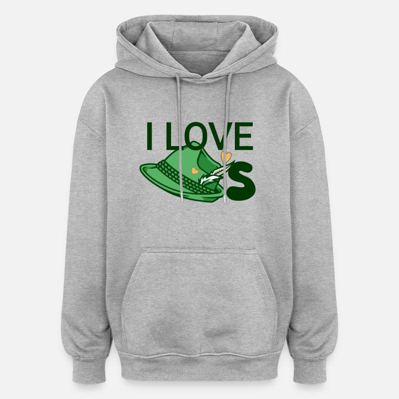 J’adore les chapeaux - Sweat à capuche oversize unisexe - gris chiné