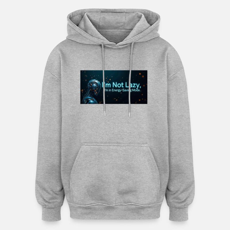 Nerd Code Énergie - Sweat à capuche oversize unisexe - gris chiné