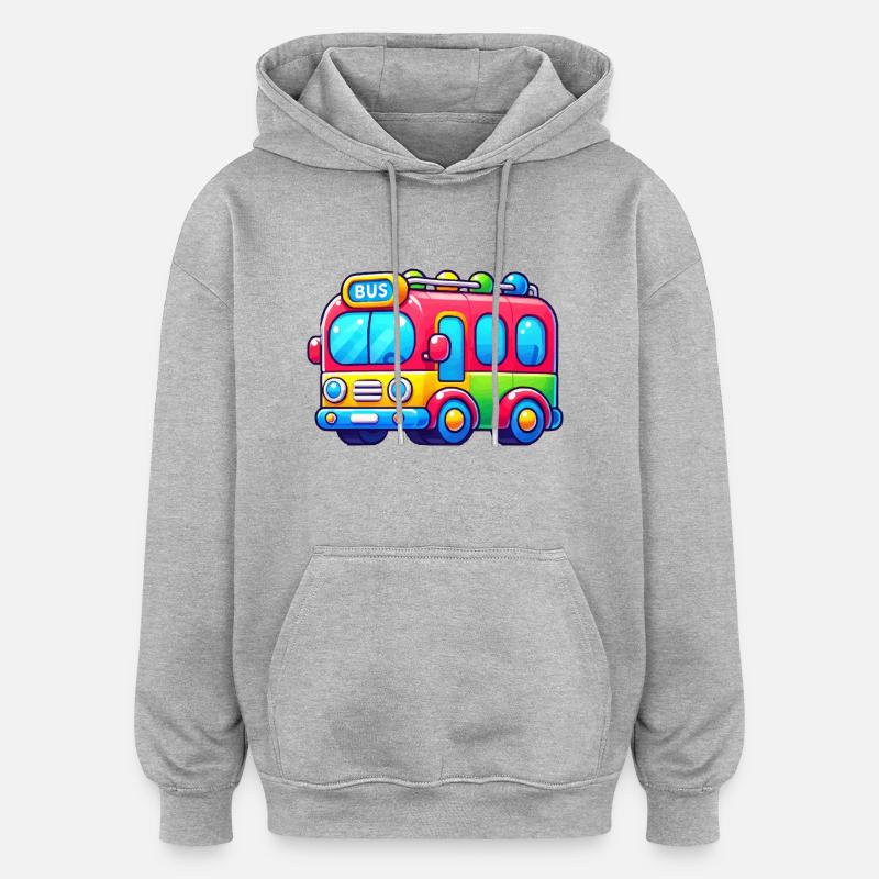 Bus - Sweat à capuche oversize unisexe - gris chiné