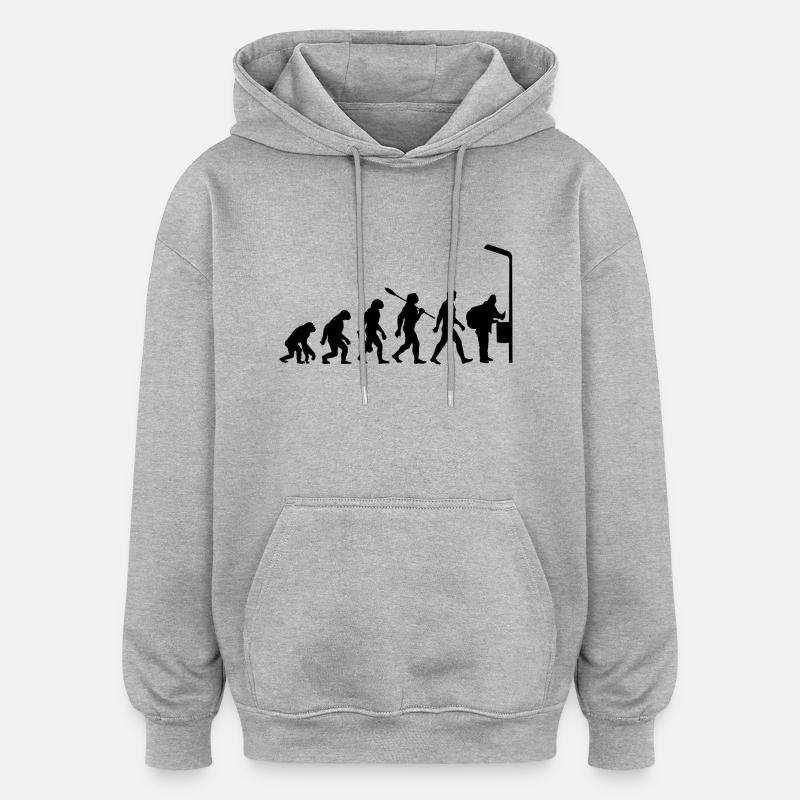 Evolution - Flaschen sammeln - Armut - Oversized Unisex Hoodie - Grau meliert