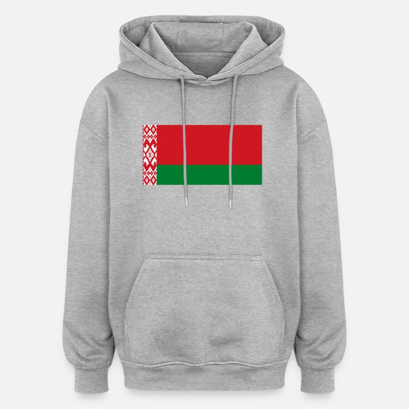 Biélorussie - Sweat à capuche oversize unisexe - gris chiné