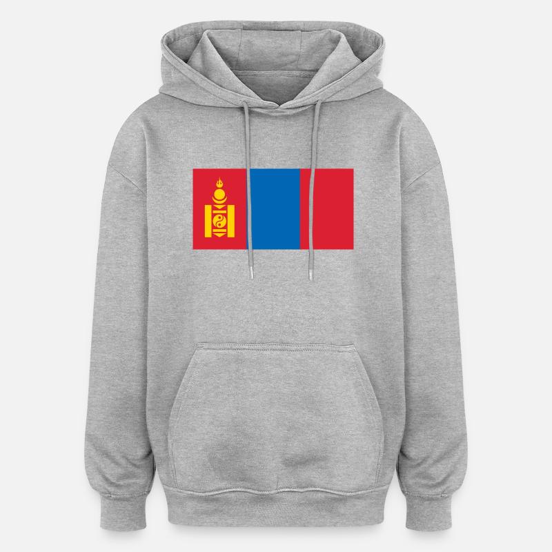 Mongolei - Oversized Unisex Hoodie - Grau meliert