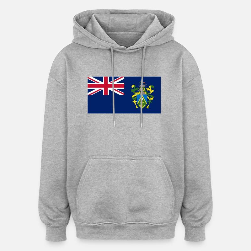 Îles Pitcairn - Sweat à capuche oversize unisexe - gris chiné