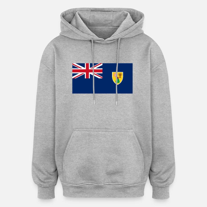 Îles Turques-et-Caïques - Sweat à capuche oversize unisexe - gris chiné