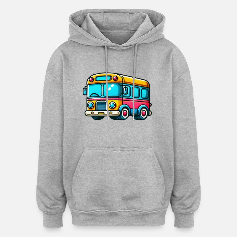 Bande dessinée de bus - Sweat à capuche oversize unisexe - gris chiné