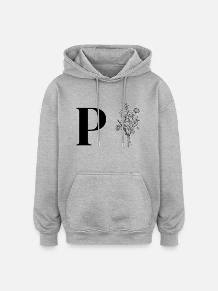 Minimalist flowers - Oversized Unisex Hoodie - heather grey