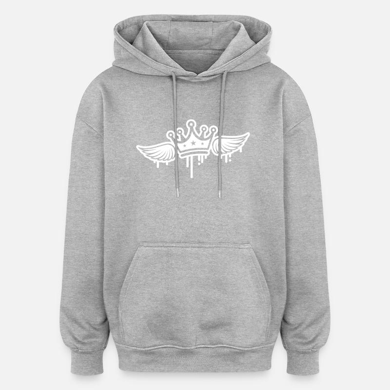 Ailes de la couronne - Sweat à capuche oversize unisexe - gris chiné