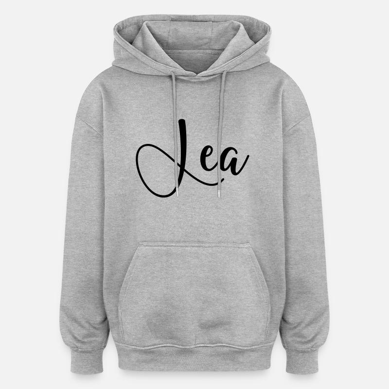 Nom Lea - Sweat à capuche oversize unisexe - gris chiné