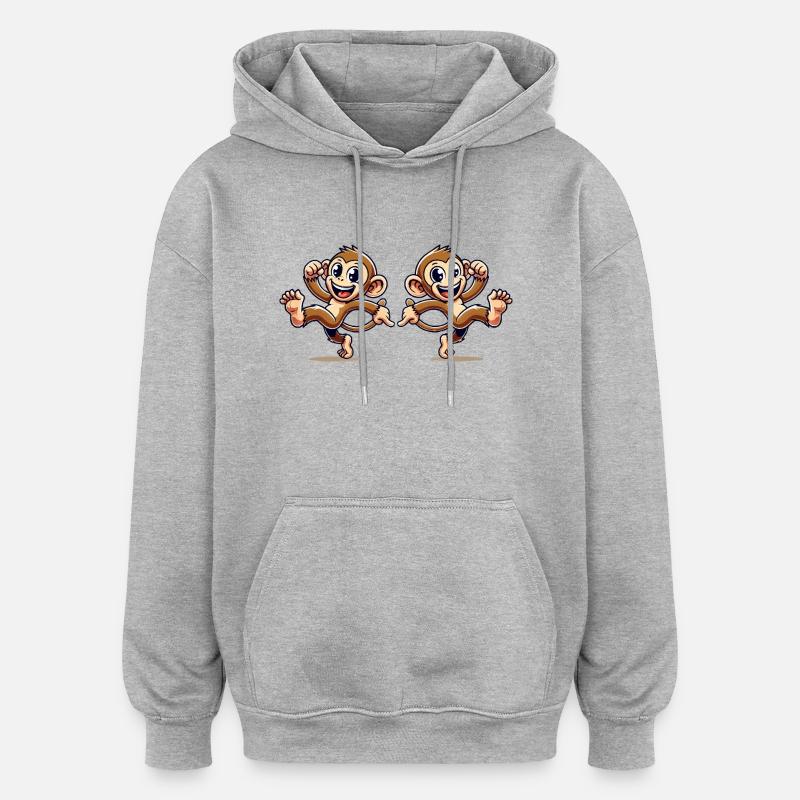 Monkey Comic 2 - Oversized Unisex Hoodie - heather grey