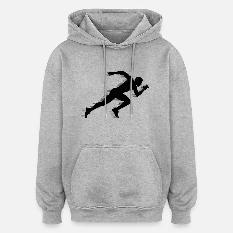 EIN LÄUFER - Oversized Unisex Hoodie - Grau meliert
