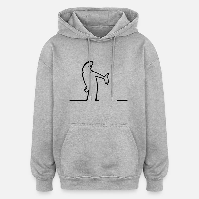 la ligne - Sweat à capuche oversize unisexe - gris chiné