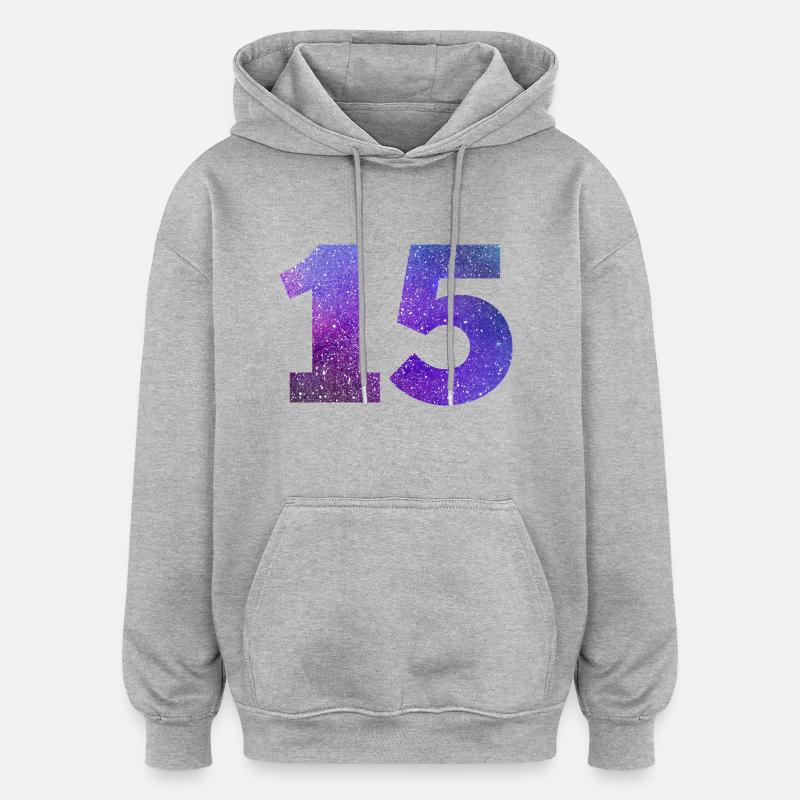 Numéro 15 galaxie - Sweat à capuche oversize unisexe - gris chiné