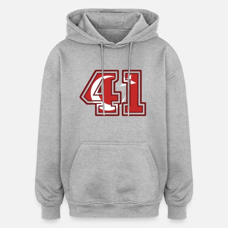 Kocaeli - Sweat à capuche oversize unisexe - gris chiné